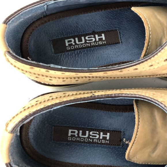 RUSH by Gordon Rush Men's Size 9 Jarvis Tan Brown Genuine Leather Oxford Shoes - Picture 12 of 13
